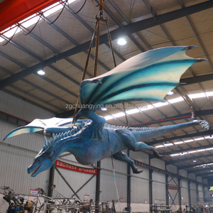 Grande Modello Realistico di Drago Blu Volante Animatronico a Grandezza Naturale, Vendita Diretta dalla Fabbrica - Product Image 1
