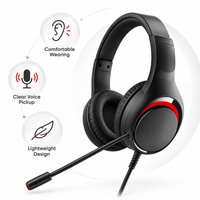 Headset Berkabel dengan Mikrofon, Peredam Kebisingan Aktif, Headband yang Dapat Disesuaikan, Nyaman untuk Penggunaan di Kantor, Daya Tahan Baterai 5-10 Jam