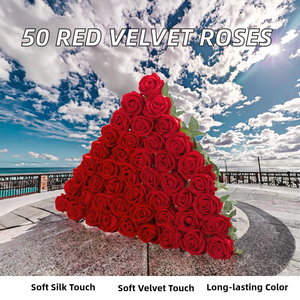 <span class=keywords><strong>50</strong></span> Pezzi <span class=keywords><strong>Rose</strong></span> <span class=keywords><strong>Rosse</strong></span> Artificiali Fiori Finti in Velluto e Seta Confezione all'Ingrosso per Centrotavola Matrimoniali Bouquet da Sposa Decorazioni per Feste e Casa - Product Image 2
