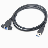 USB 3.0 AM ke Panel dudukan BF dengan kunci sekrup kabel Transfer Data Printer