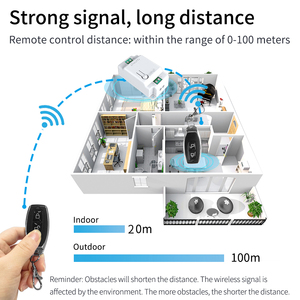 Kit de Interruptor de Controle Remoto Sem Fio Chuyun RF433 2025, Alcance de 100m, 10A 1000W para Luz/Bomba/Portão, 1 Controle Remoto - Product Image 3
