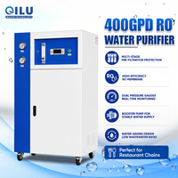 Service tout-en-un Purificateur d’eau à petit boîtier bleu, avec cadre en acier inoxydable, destiné aux petites entreprises