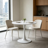 Table de salle à manger ronde moderne blanche pour la maison, idéale pour la cuisine, le jardin, le balcon ou comme table basse – Vente en gros