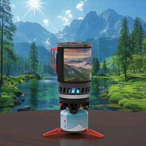 Tragbarer Outdoor-Einzelbrenner-<span class=keywords><strong>Camping</strong></span>-Gaskocher mit Sofortheizung, Wassererhitzer, Butan-Brennstoffzündgerät, Multifunktional - Product Image 1