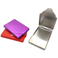 Étui à cigarettes en métal rouge avec logo personnalisé, étui portable à rabat en aluminium, boîte à cigarettes de poche, vente en gros