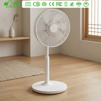 Ventilateur sur pied intelligent électrique rechargeable RUNAL en plastique, oscillant 3D, avec refroidissement par air, moteur BLDC, télécommande et hauteur réglable