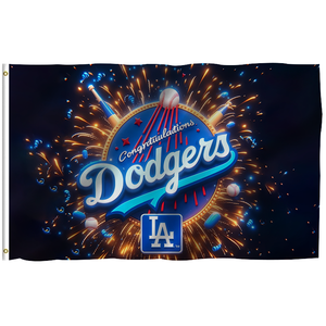 Nouveaux drapeaux MLB hybrides 3x5 pieds pour équipes de baseball, vente en gros, divers designs, <span class=keywords><strong>drapeau</strong></span> des Dodgers de <span class=keywords><strong>Los</strong></span> <span class=keywords><strong>Angeles</strong></span> 2025 - Product Image 2