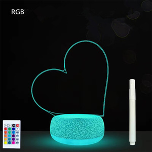 ABS Acrylic giữ đèn 3D LED ánh sáng ban đêm trống crack dưới cùng với Power Adapter USB Cable + Điều khiển từ xa giáng sinh - Product Image 1