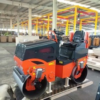 Compacteur à roues en caoutchouc à double tambour 1, 2, 3, 4 tonnes pour asphalte, compacteur routier à pattes de mouton RC pour rainures