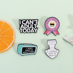 Saya tidak pernah ingin tumbuh Pin Enamel lucu kutipan Retro bros TV Lapel lencana perhiasan hadiah grosir Untuk Teman - Product Image 2