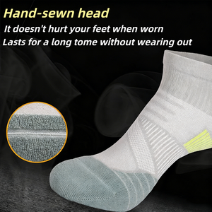 Chaussettes de course à la cheville avec logo personnalisé, cousues à la main, résistantes à l'usure, chaussettes de cheville de haute qualité - Product Image 2