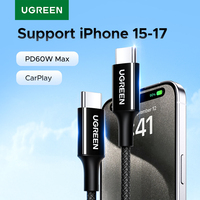 UGREEN PD 60W Typ-C Ladekabel USB-C zu USB-C Nylon-Ummanteltes Schnelllade-Datenkabel für iPhone 15-17 Pro Max Samsung