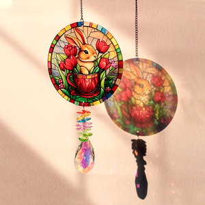 Colgante de Cristal de Colores con Diseño Art Deco de Conejo Adorable, Estilo Alicia en el País de las Maravillas, con Gancho, Atrapasueños, Superventas - Product Image 1