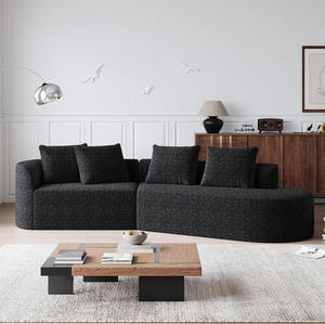 Canapé d'angle convertible moderne rembourré surdimensionné en chenille de 112 pouces, 4 places, assise extra profonde et large, courbé Cloud 4 - Product Image 3