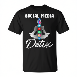 Camiseta Social Media Detox con diseño de yoga anti-desecho digital de teléfonos inteligentes - Product Image 2
