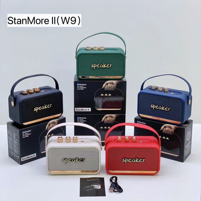 New W9 Retro Style Flashing Portable Bluetooth Speakers Stunning Appearance Multiple Colors Ideal for on the Go Audio Enjoyment