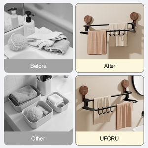 UFORU Crochets à ventouse Organisateur de fonctions murales Porte-serviettes Rangement de baignoire suspendu Organisateur de cuisine mural - Product Image 4