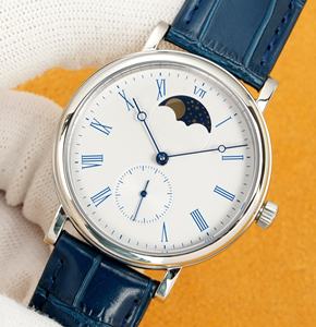 Reloj mecánico de negocios para hombre de alta gama, superventas, con caja de acero inoxidable, correa de cuero y diseño de fase lunar - Product Image 3