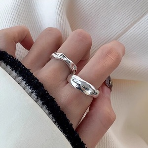 S925 Silver Letter <b>Ring</b> Women's Irregular <b>Open</b> Design Fashionable Everyday Wear Jewelry - Product Image 4