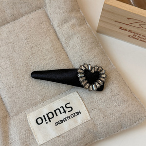 Jepit Rambut Kain Berlian Imitasi Mewah Gaya Korea Bentuk Hati Persegi Buatan Tangan Elegan Jepit Samping Poni untuk Pesta Harian Wanita - Product Image 6
