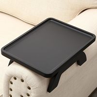 Table d'accoudoir de canapé, Plateau en bambou pour accoudoir, Table à clipser sur canapé pour la maison, le salon, les collations, les boissons et la télécommande