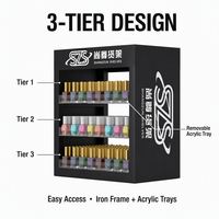 Nagellack-Präsentationsständer 3-stufig: Theken-Acrylregal für 162 Flaschen für Salon und Einzelhandel