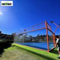 Nuevo Estadio Profesional de Pádel para Exteriores, Diseño Panorámico de Vidrio Completo, Estructura de Acero Resistente a la Corrosión, Canchas de Pádel Comerciales para Clubes