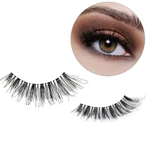 Bán buôn 3D Dải Lông Mi wispies 100% wsp tóc con người Lông mi giả mở rộng lụa tổng hợp lông mi