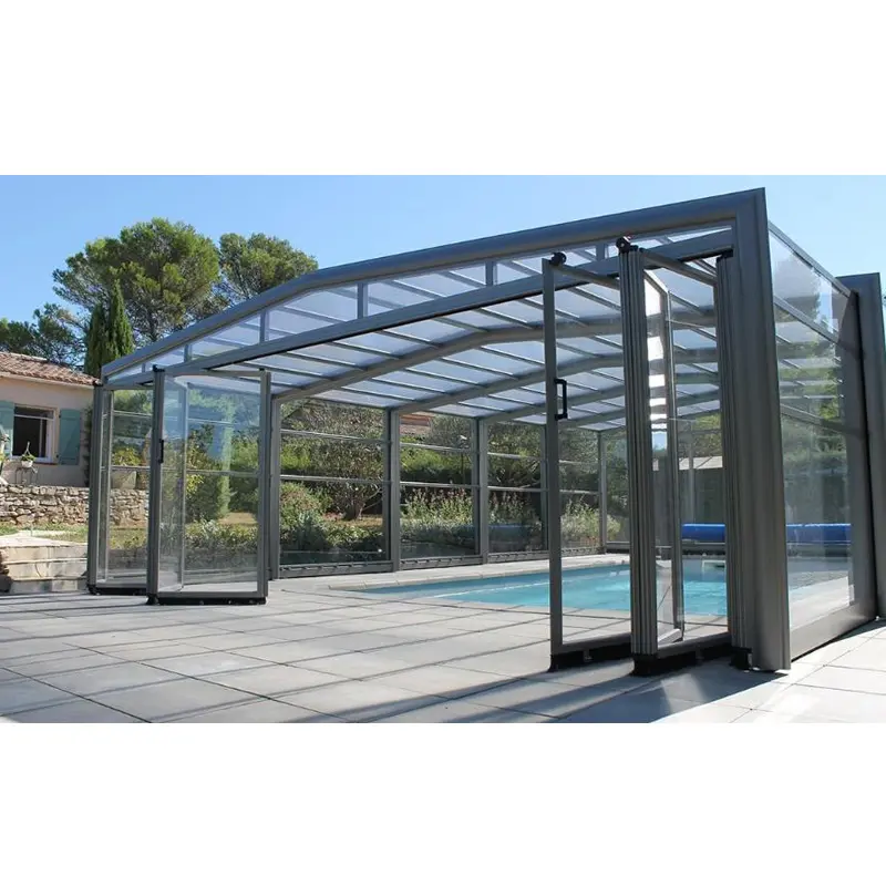 Diseño moderno de Polonia, techo retráctil de aluminio para piscina, para piscina incorporada