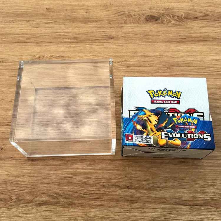 TCG Brand Custom Pokemon Booster Box Acrylic Case For Pokemon Evolutions Booster Box Acrylic Case Ultraviolet-proof