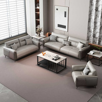Bureau canapé Table basse combinaison ensemble Simple moderne réunion affaires réception lumière luxe italien cuir pierre bois massif
