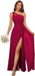 2025 שמלת שושבינה קיץ שמלת כתף אחת ללא שרוולים שמלה ארוכה שמלה - Product Image 5