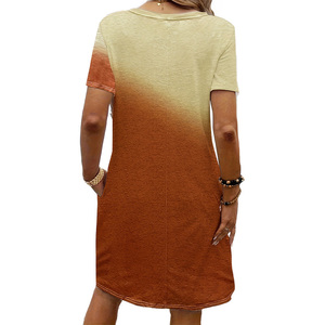 <span class=keywords><strong>Vestito</strong></span> estivo a maniche corte stile Casual minimalista <span class=keywords><strong>arancione</strong></span> Svailable per le donne - Product Image 2