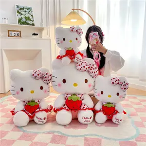 Paling Populer Strawberry Hello KT boneka boneka penjualan terbaik Anime kartun Kitty mainan mewah untuk anak perempuan