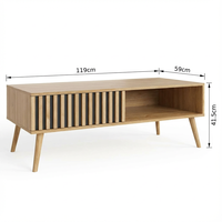 Table basse rectangulaire pour salon, style rustique moderne, bois d'ingénierie durable, pliable avec rangement à tiroirs
