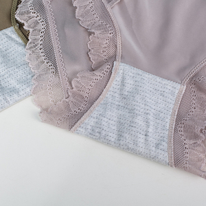 ملابس داخلية نسائية قطن متوسط الخصر ناعم الدانتيل تنفس سراويل داخلية مطاطية مريحة للسيدات - Product Image 4