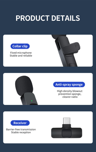 Microphone Lavalier Sans Fil <span class=keywords><strong>Portable</strong></span> K9 pour Enregistrement - Product Image 4