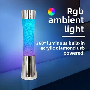 Lampe rythmique réactive au son <span class=keywords><strong>Gamer</strong></span> RGBIC, 360 °   Éclairage d'ambiance en acrylique effet diamant, Décoration de bureau Esports, Changement de couleur synchronisé à la musique - Product Image 6