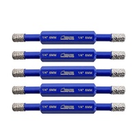 Brocas de diamante de doble punta de 6 mm y 8 mm, brocas de diamante para taladrar, brocas de sierra perforadora, brocas de dedo con vástago hexagonal para mármol y azulejos de cerámica