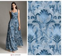 Tissu 100% rayonne / faux velours / rayonne imprimée / imprimé floral / tissu imprimé numérique effet flock / viscose pour robe
