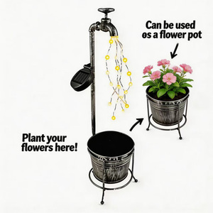 Maceta de Hierro con Luz LED <span class=keywords><strong>Solar</strong></span>, Abertura Automática para Plantar Flores, Decoración para Jardín y Patio - Product Image 3