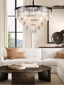 现代北欧定制酒店楼梯婚礼装饰金色光泽沙龙水晶大吊灯高天花板豪华吊灯 - Product Image 5