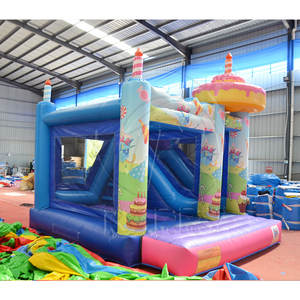 Toboggan de château gonflable de fête d'enfants en plein air et maison de rebond de gâteau pour les fêtes d'anniversaire - Product Image 2