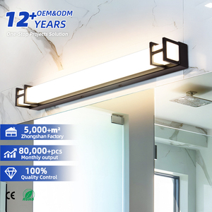 Modern Aluminum <b>LED</b> Wall Lamp 3500K Warm White Surface Mounted Bathroom <b>Light</b> Black Rectangular Design - Product Image 1