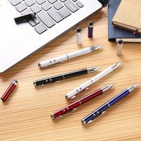 Stylo pointeur laser personnalisé 4-en-1 avec lumière LED et stylet métallique pour cadeaux promotionnels