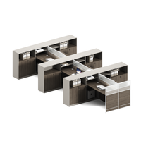 Poste de travail modulaire minimaliste pour 2 à 8 personnes avec cloison de séparation et assemblage facile