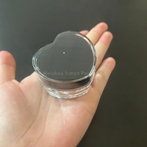 Pot à crème en forme de cœur ISMAN Luxury 5g 10g, rose et noir, en acrylique, pour baume à lèvres, emballage cosmétique, vente en gros, marque privée, professionnel - Product Image 5