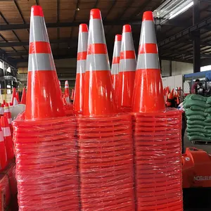 Cone de alta qualidade do tráfego do PVC com refletor branco reflexivo estrada aviso segurança dispositivo para uso na estrada