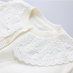 HANO Autumn Korean Style Sweet Ruffled Collar <strong>Cardigan</strong> Loose Fashion Knitted <strong>Sweater</strong> 3D Cherry Button Soft <strong>Cardigan</strong> <strong>Sweater</strong> - Product Image 3