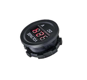 Voltmètre numérique à affichage LED circulaire pour voiture, compteur de tension et de courant, PC ignifuge, 12-24V, LED rouge/vert/bleu - Product Image 1